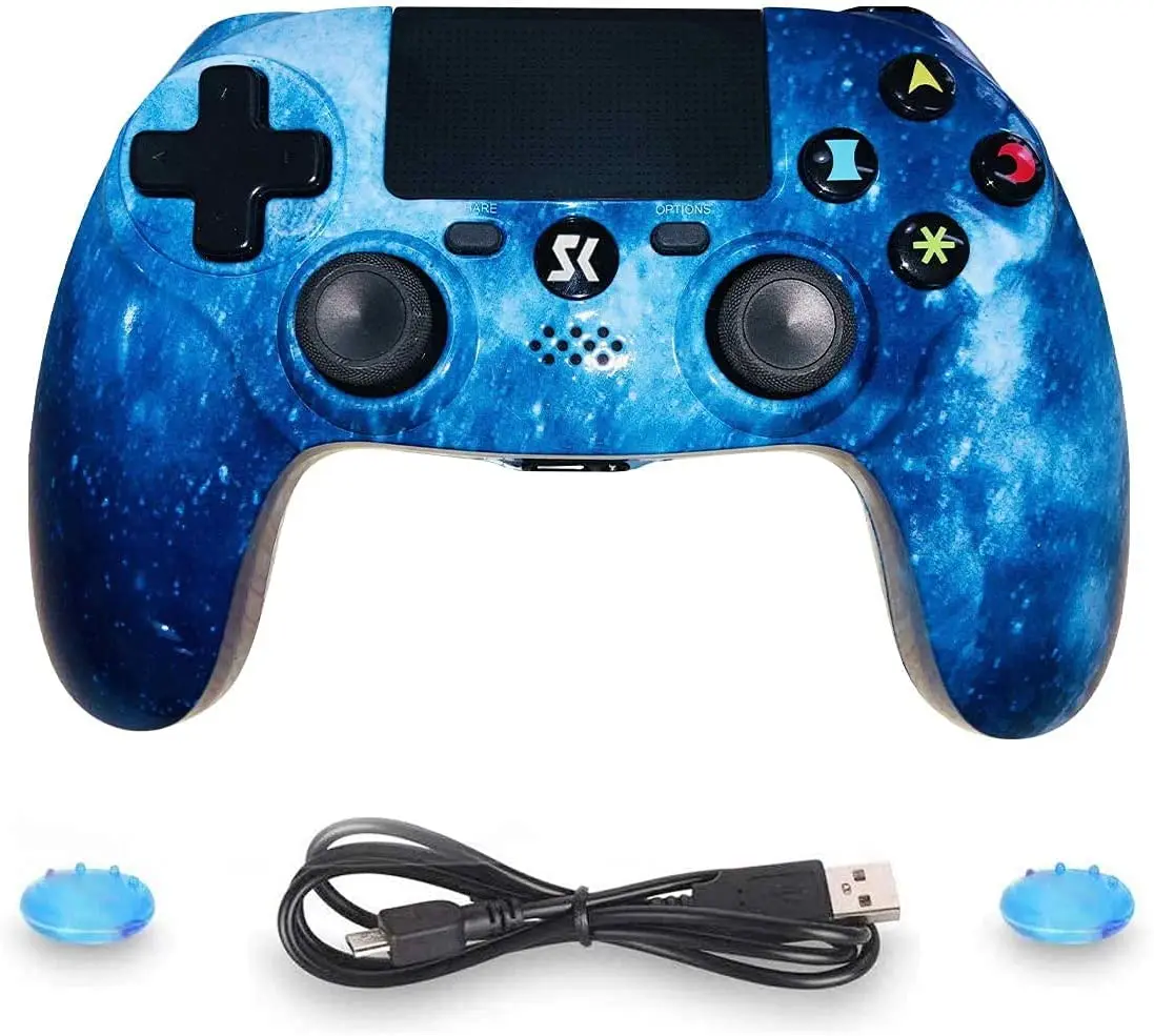 

Беспроводной контроллер Lioeo для PS4, контроллер с Bluetooth, двойной ударный джойстик с аудио функцией, светодиодный индикатор высокого уровня