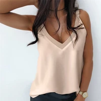 summer 2021 sexy v neck sleeveless blouse shirt women elegant solid loose hollow out tops new lady off shoulder plus size blusa