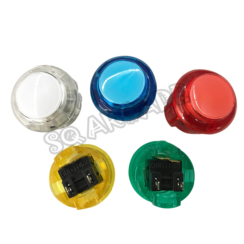 

4pcs Arcade Push Button Snap 24mm 30mm Transparent Switch Buttons LED Lighting 5V 12V for DIY Raspberry pi MAME PC Pandora Game
