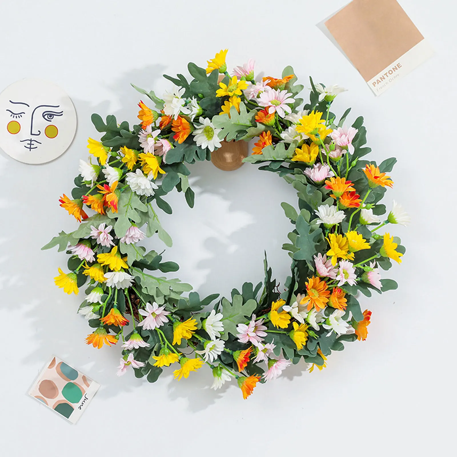 

Artificial Wreath Garland Decorative Front Door Silk Cloth Outdoors Artifical Flower
