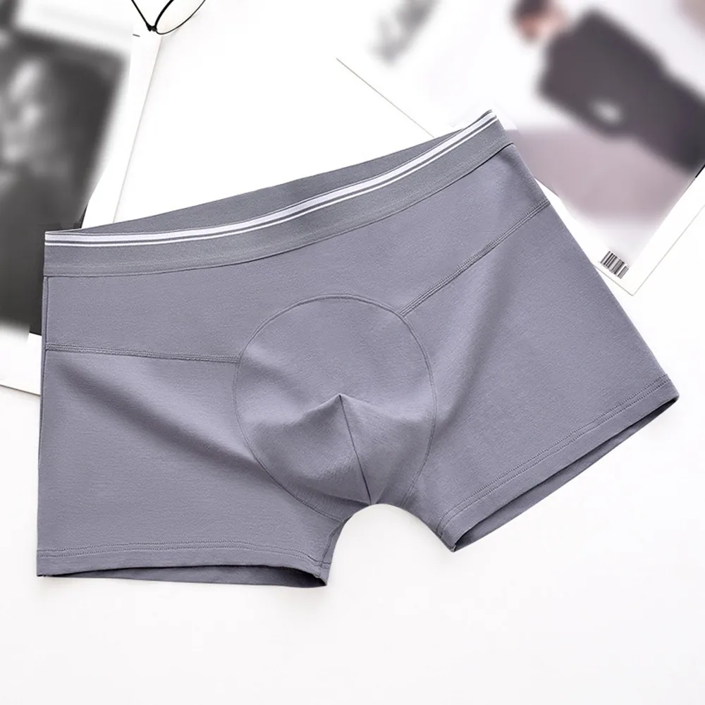 

Seamless Man Boxer shorts U Bugle pouch panties men's Underwear Men Breathable brief Solid Cotton pants Underpants soft knickers