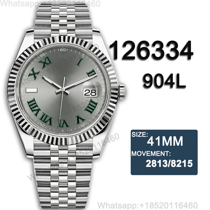 

Мужские автоматические механические часы DateJust 41 мм 126334 AAA Реплика 904L нержавеющая сталь сапфировое стекло водонепроницаемые часы для мужчин