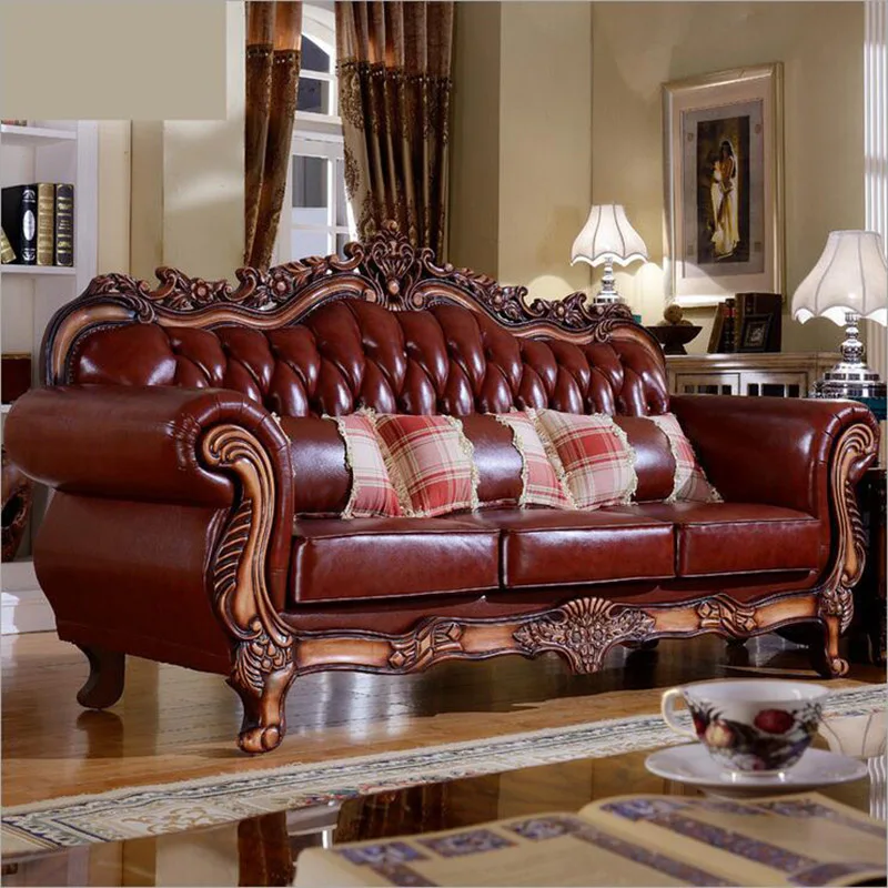 Высококачественный европейский античный диван для гостиной комплект мебели из