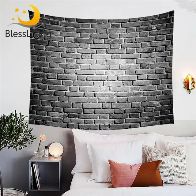 BeddingOutlet Bricks Tapestry Natural Inspired Wall Hanging 3D Wall Decorative Wall Carpet Vintage Bedspreads Custom Tapestry 1
