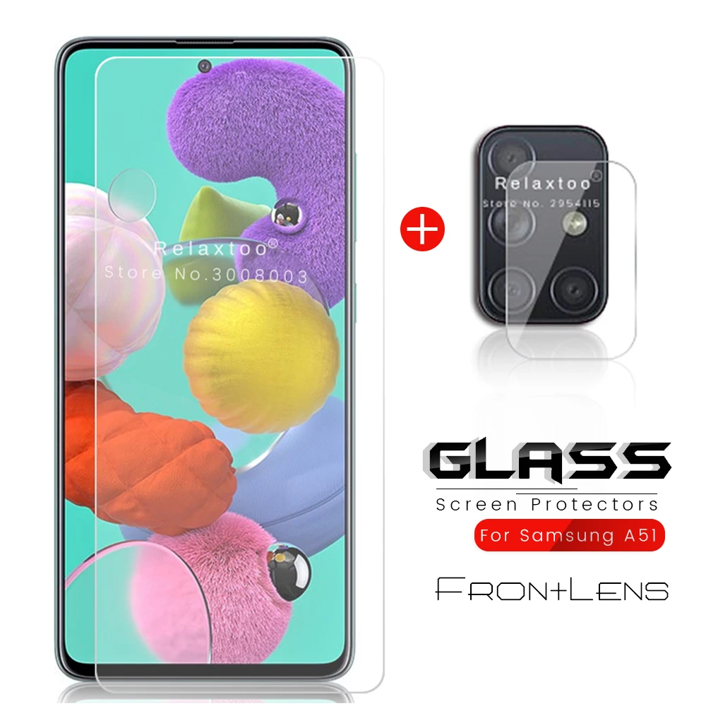 Защитное стекло для экрана и объектива камеры samsung a51 закаленное|Защитные стёкла
