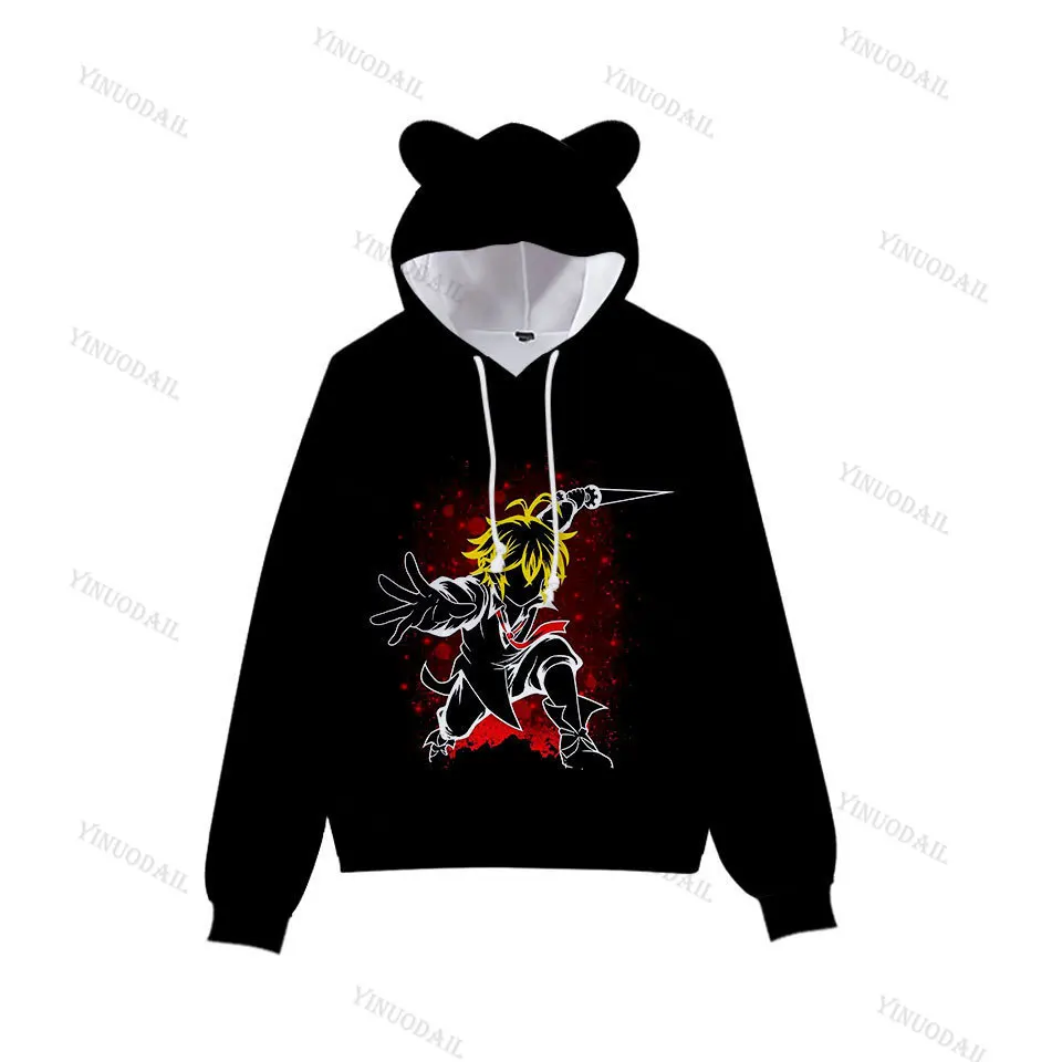 

The Seven Deadly Sins Men Women Sweatshirts Long Sleeve Cat Ear Hoodies Kids Girls Boys Pullover Tops Blouse