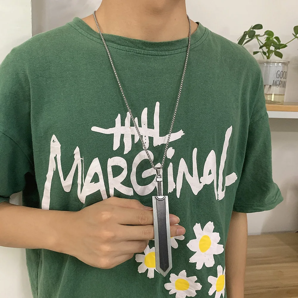 Ожерелье с кулоном в виде черного меча для мужчин и женщин