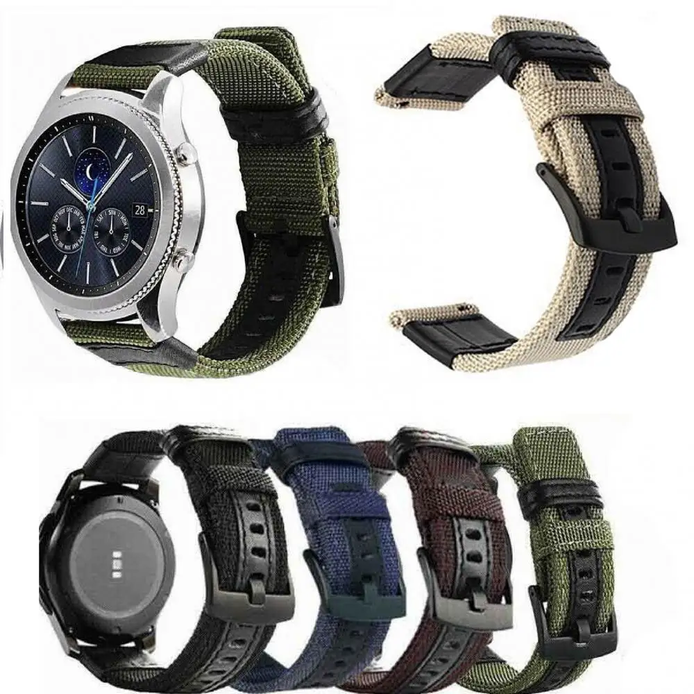 

20/22mm Canvas Watch Strap Replacement Watchband for Huawei GT2 for Samsung S3