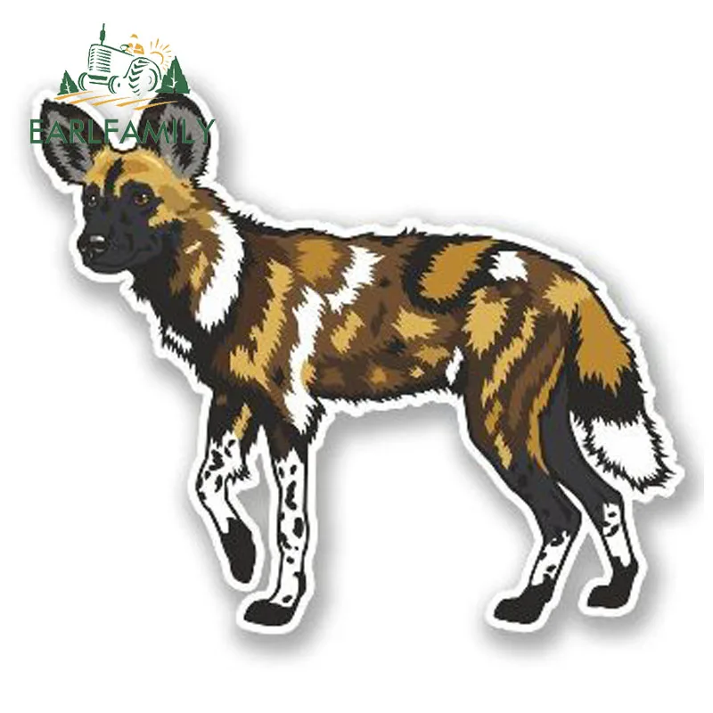 

EARLFAMILY 13cm x 11cm Cartoon Wild Dog Decal Car Styling Funny Animal Car Sticker Vinyl Waterproof Decal Graphic