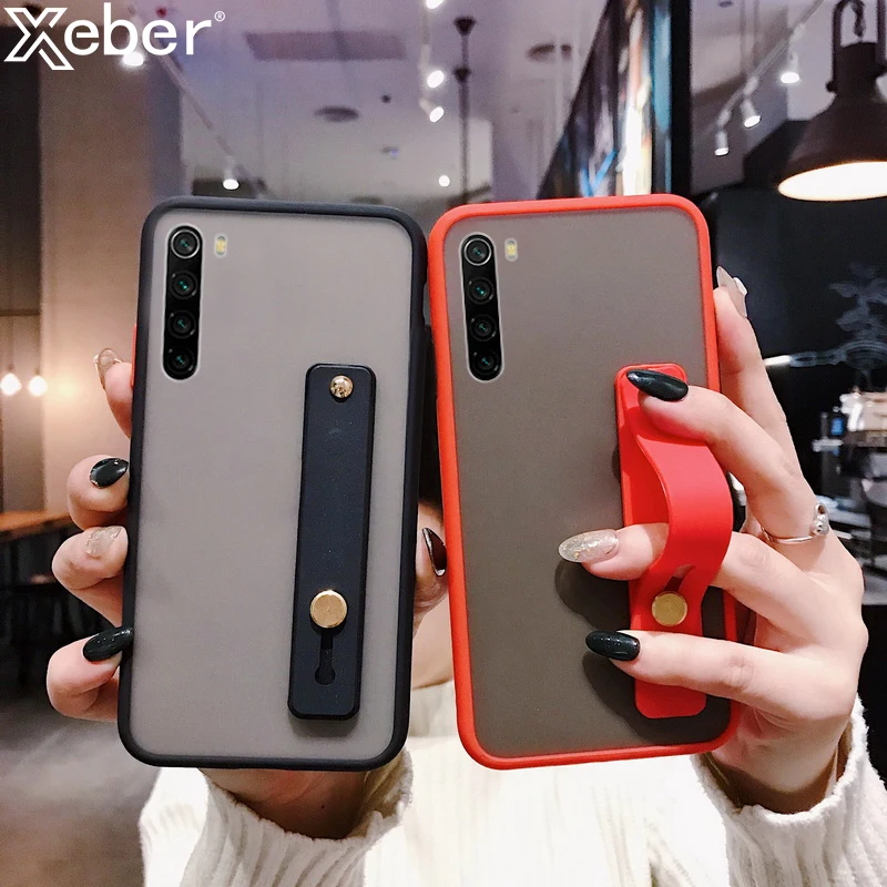 Матовый Прозрачный чехол для телефона с ремешком на запястье Xiaomi Mi Note 10 Lite 9T Poco F2
