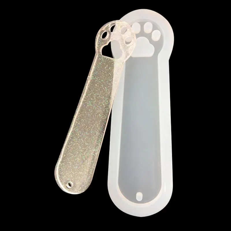 

DIY Crystal Epoxy Resin Mold Rectangle Cat Claw Bookmark Silicone Mould Crafts R2LE