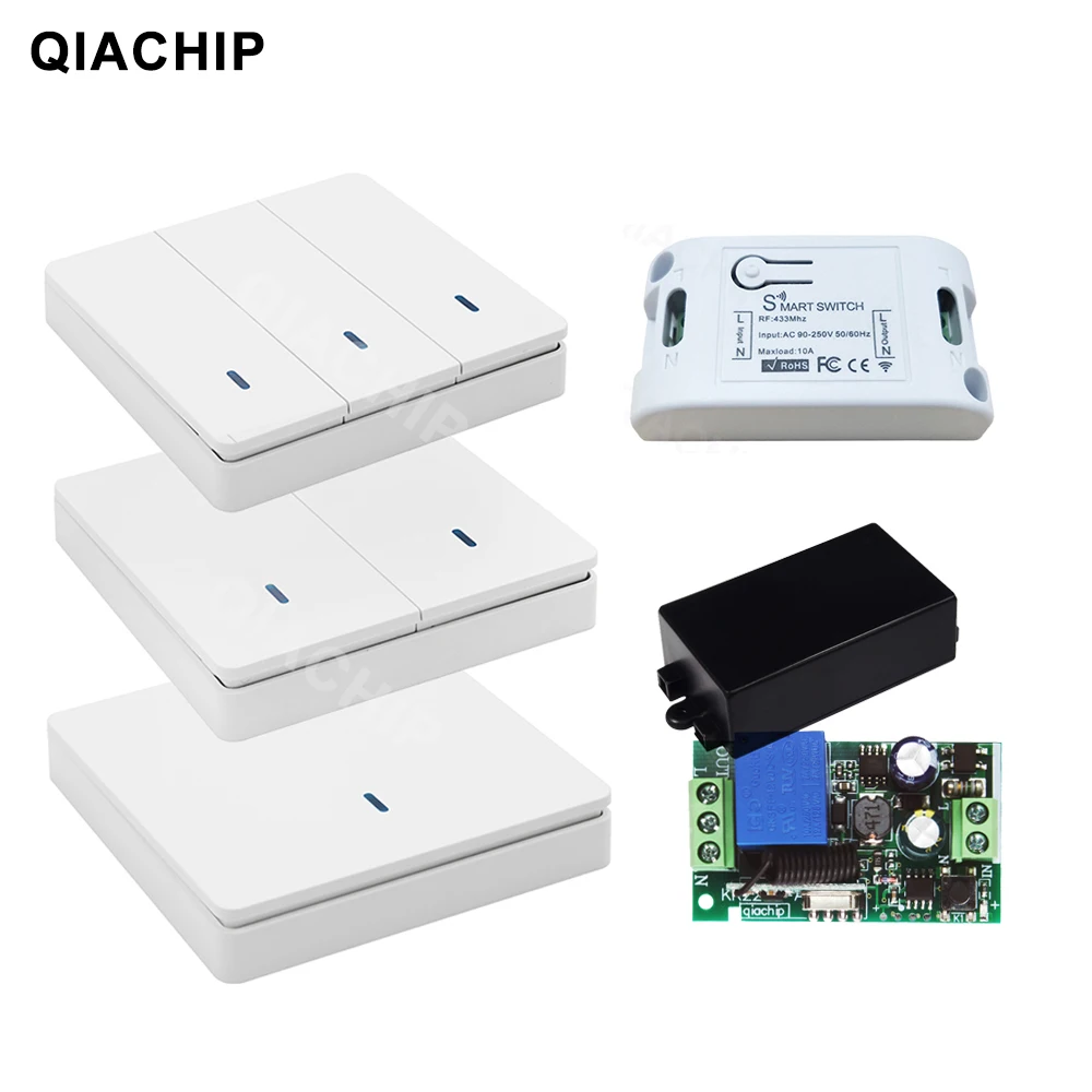 QIACHIP 433 MHz AC 85V 110V 220V 1 CH беспроводной пульт дистанционного управления приемник
