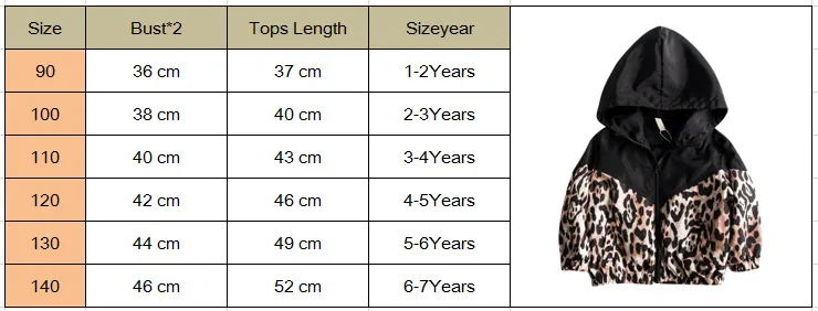 

2019 NEW 1-7Y Infant Toddler Kids Baby Girls Autumn Fashion Jacket Outfits Leopard Print Long Sleeve Zipper Hooded Coat Outfits