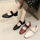 Женские туфли Mary jane размера плюс 3 см офисные женские туфли на квадратном каблуке модельные туфли на низком каблуке из эластичной ткани zapatos mujer 8671N