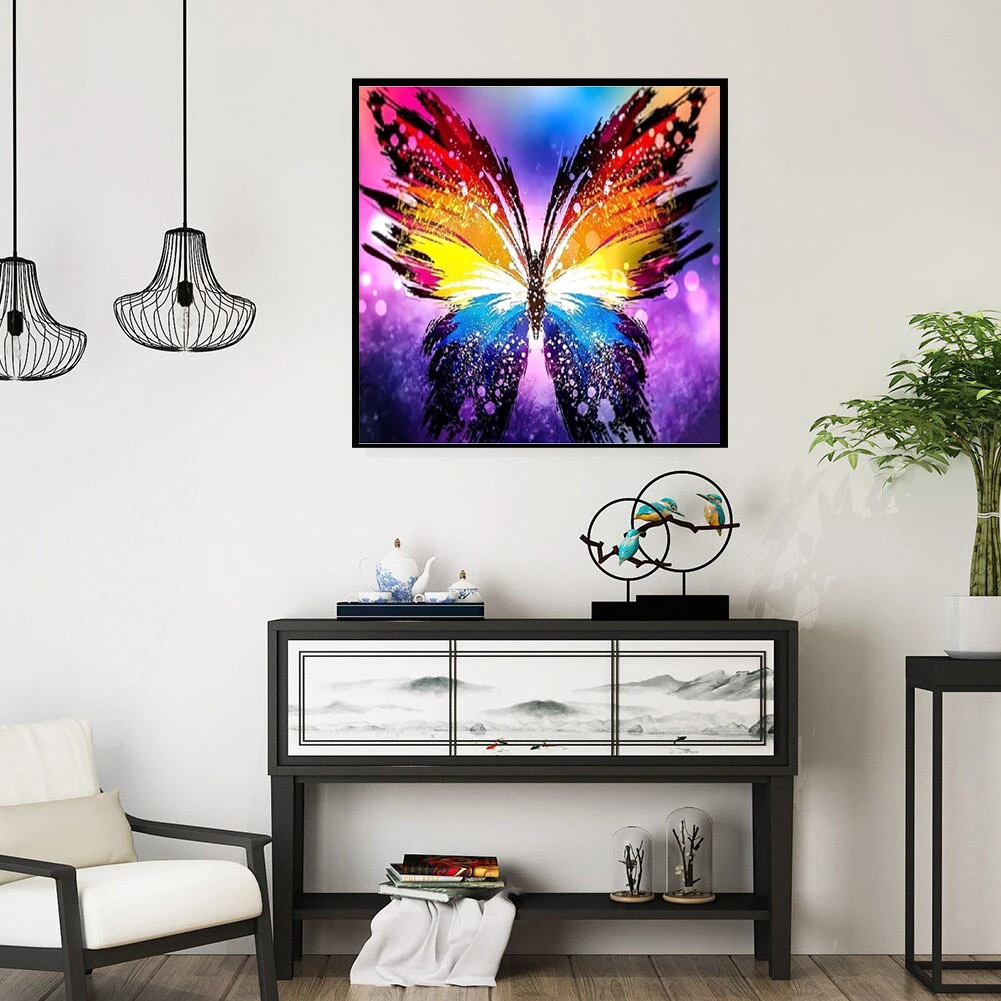 Пейзаж 5D алмазная живопись Полные Алмазы животные тигр цветок бабочка круглая