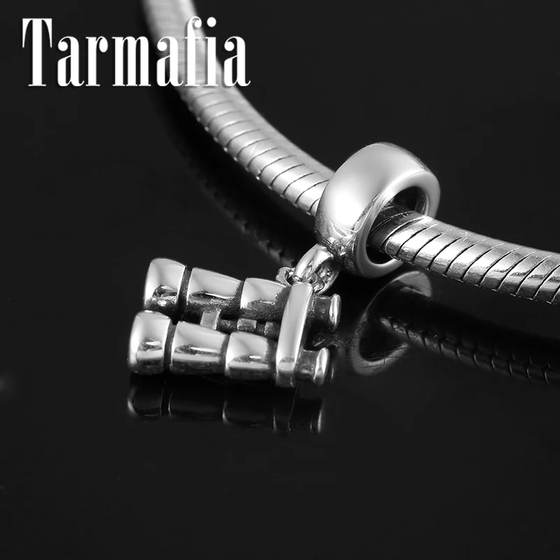 100% Настоящее серебро 925 пробы подвеска в виде телескопа металлические бусины