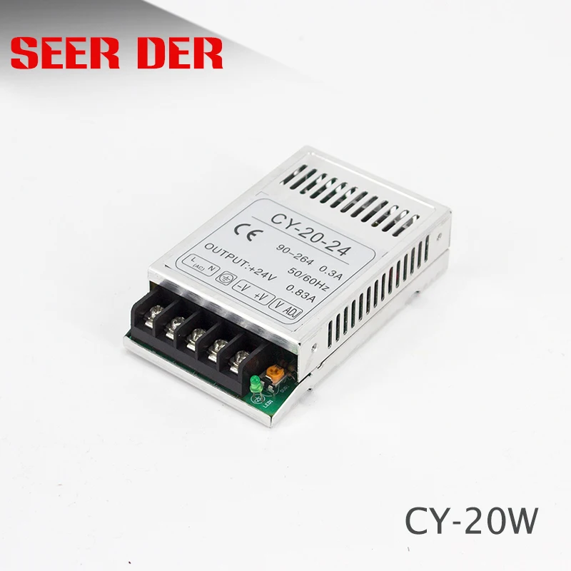 CY-20w одобренный CE 20 Вт 24 В 0.8a/5 В 3a/12 В 1.6a Ac Dc одиночный регулируемый выход Источник питания ультратонкий