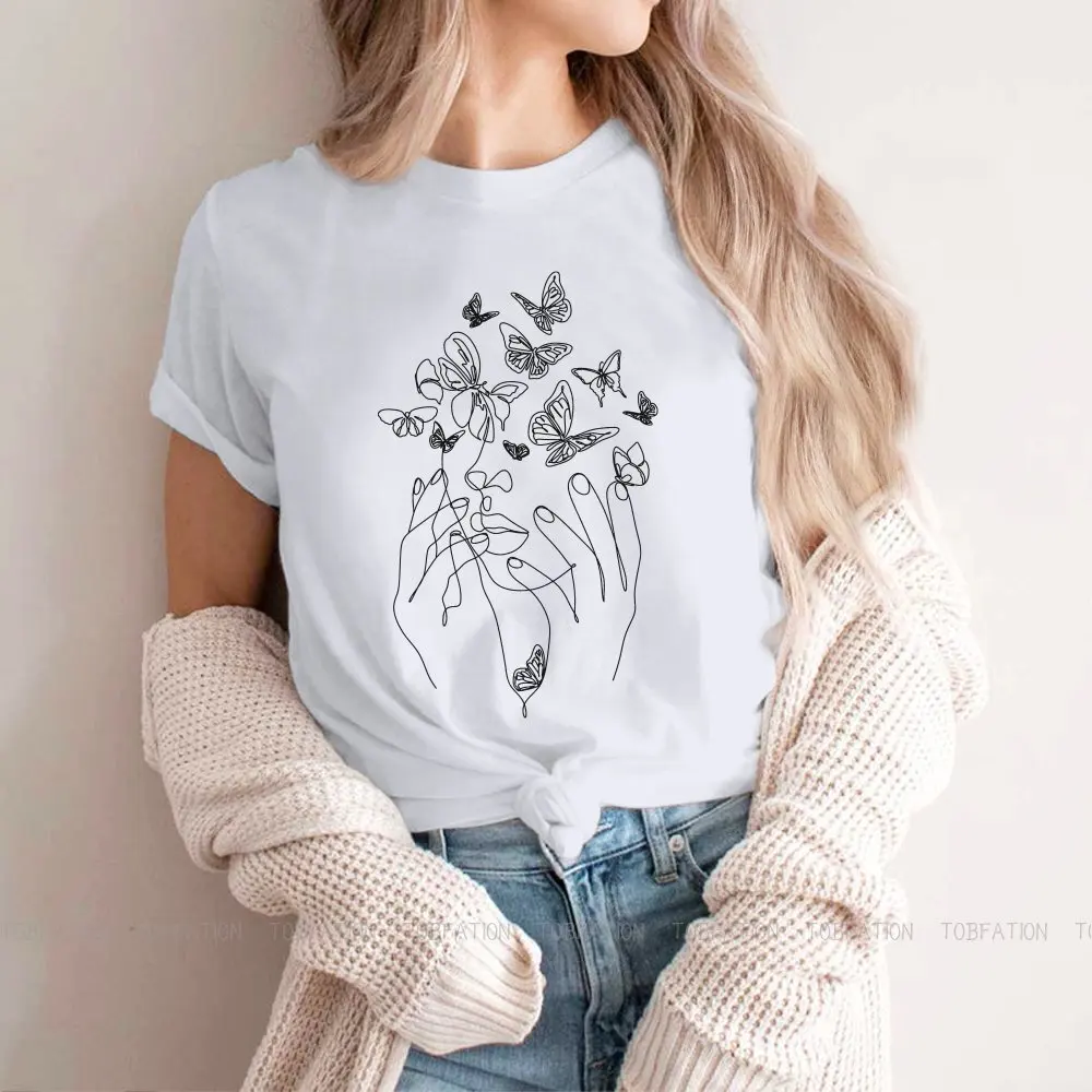 

Abstract Face Women Tshirts Butterfly Cute Animal Fashion Creative Art Cartoon Female Clothing Big size Cotton Short Sleeve