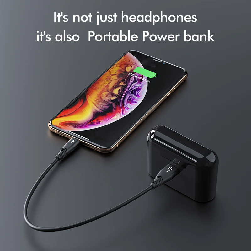 TWS Bluetooth наушники с микрофоном, беспроводные Bluetooth наушники, водонепроницаемые наушники с шумоподавлением для телефона