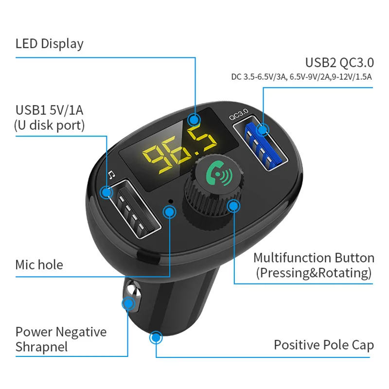 Автомобильный передатчик Bluetooth MP3 музыкальный плеер радио FM пусковое устройство