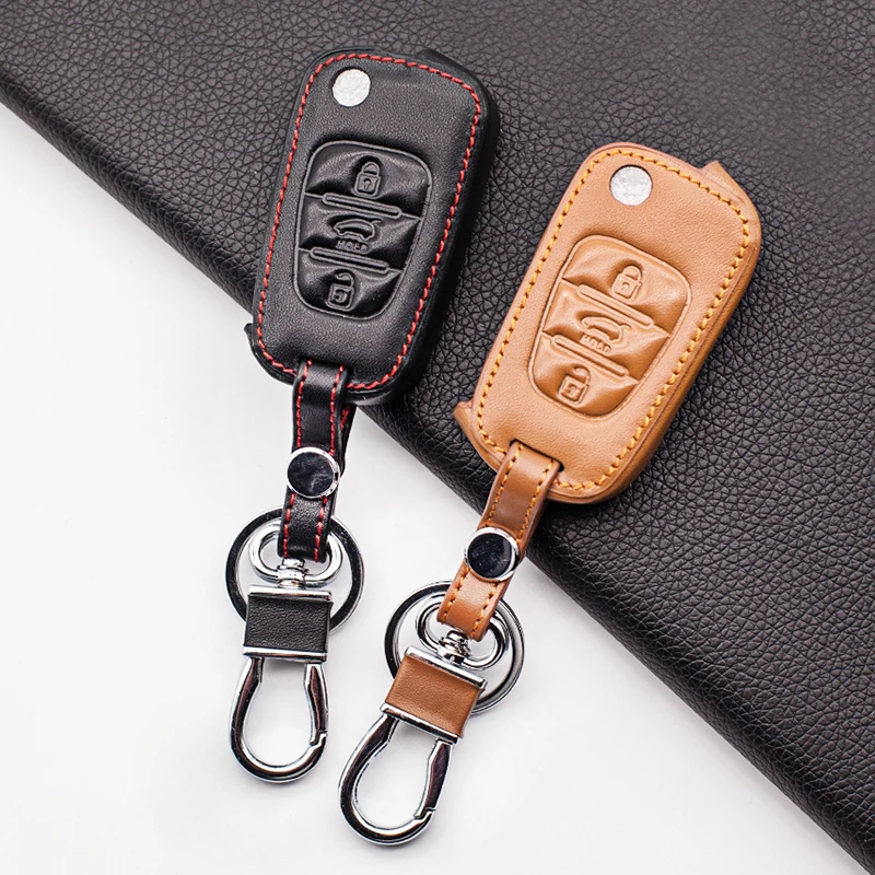 99% хвалю чехол из натуральной кожи для kia ceed picanto sportage hyundai i20 i30 ix35 3 кнопки защитный
