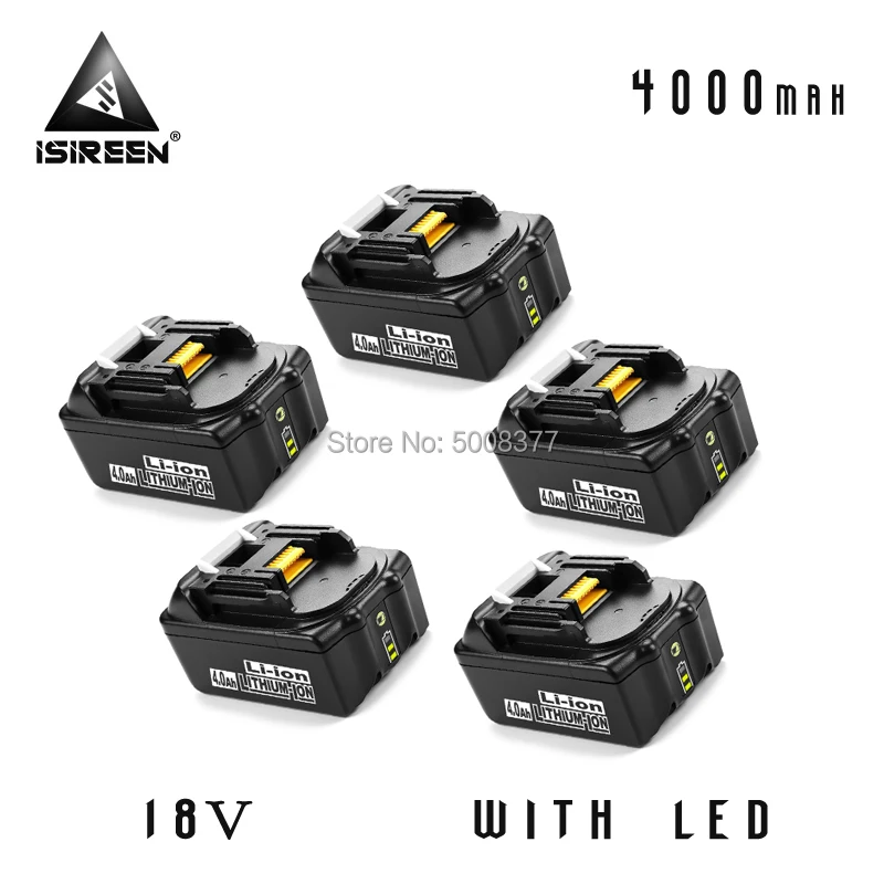 Замена перезаряжаемой литий-ионной батареи на 4000 мАч для инструмента Makita 18V BL1840 BL1830 BL1815 194230-4 LXT400 Pack on.