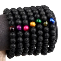 new fashion lava tiger eye stone bracelets for men natural stone beads man bracelet charm yoga jewelry gift 2022 hot sells