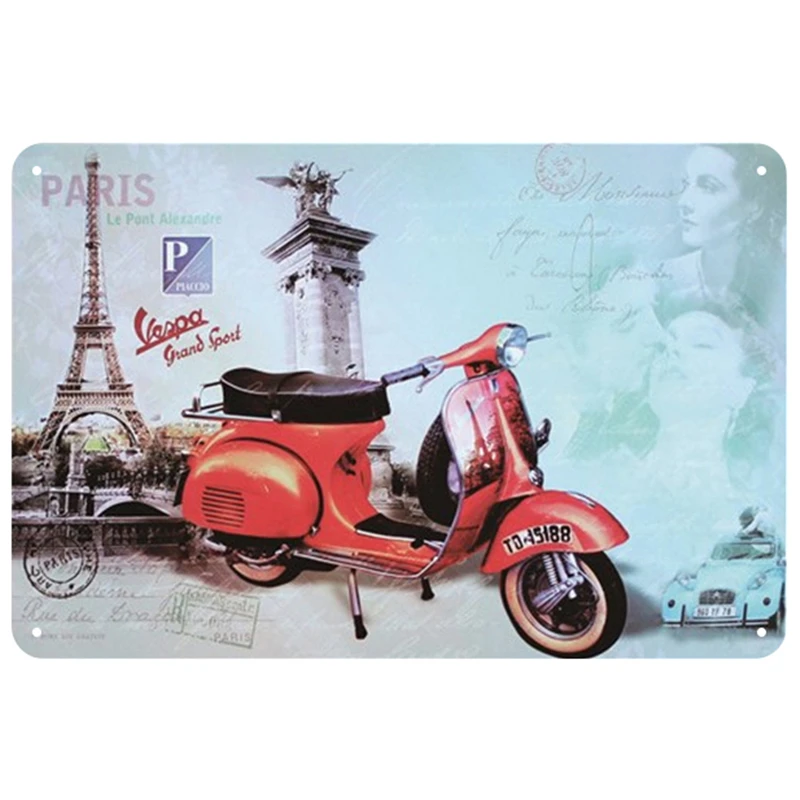 VESPA LEN'1 DES VENTES винтажные металлические оловянные знаки Ретро Оловянная пластина знак украшение стены для бара Размер: 20*30 см - Цвет: Коричневый