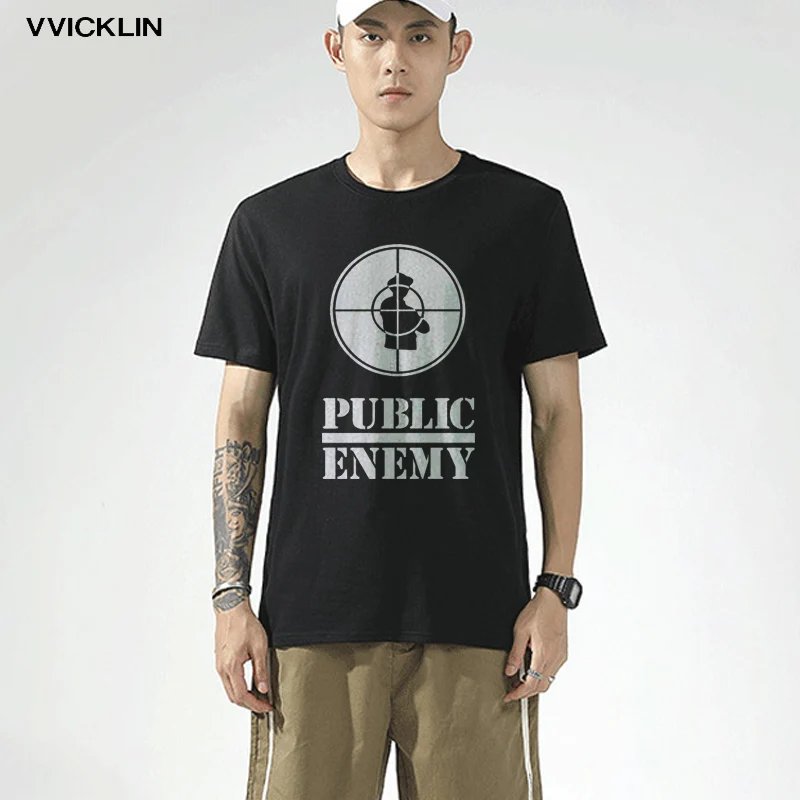 Летний стиль США рэп команда общественный враг футболка хлопковая Футболка с