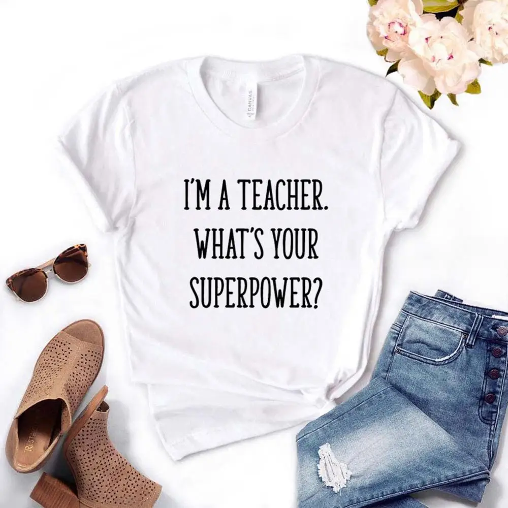 Я учитель какой у вас сверхмощные с буквенным принтом Футболка для женщин