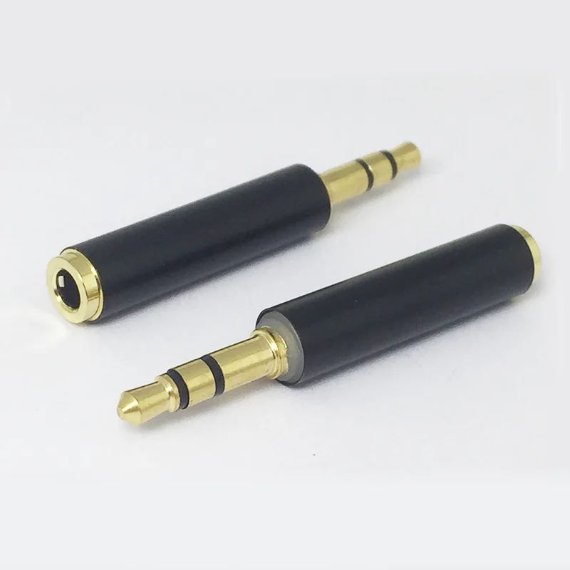 Позолоченный адаптер 100 шт./лот 3 5 мм штекер-гнездо 3-полюсный штекер на