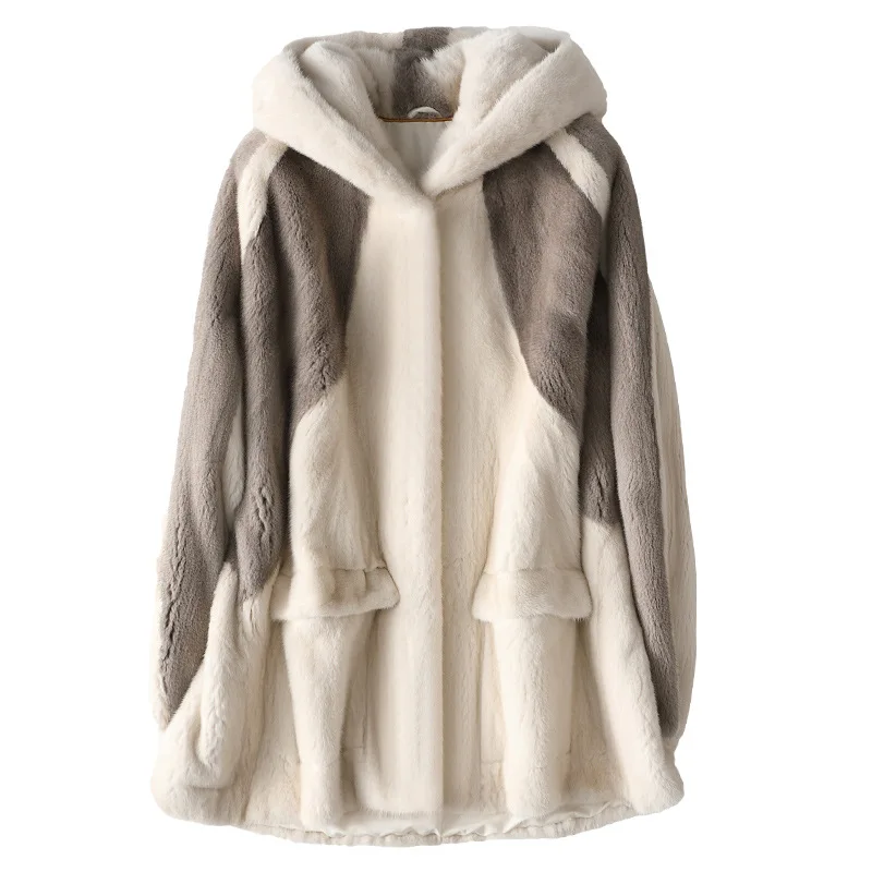 Осень зима 2021 высококачественное 100% меховое Норковое Пальто Женская свободная