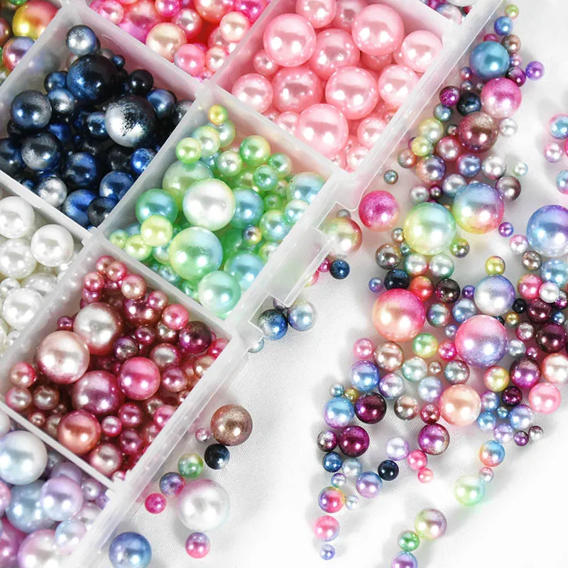 

360pcs Mix Size 3-10mm Beads Colorful Resin Imitation Pearls Beads No Hole DIY Jewelry Necklace Bracelet Making Craft Supplies 8