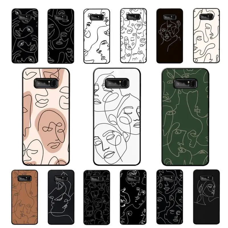 

MaiYaCa Art Line Face Phone Case for Samsung Note 5 7 8 9 10 20 pro plus lite ultra A21 12 02