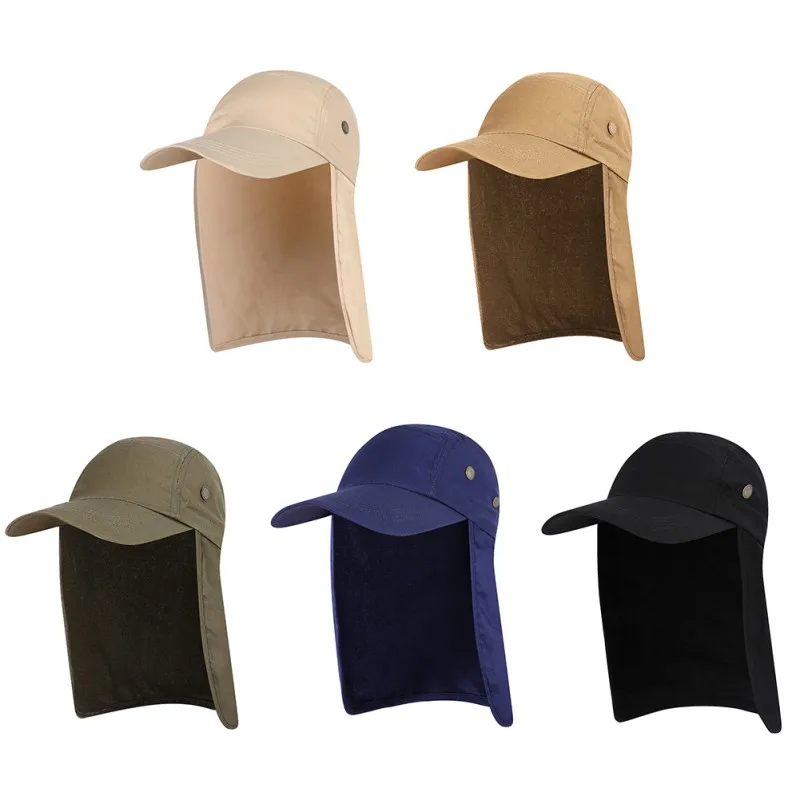 

Fishing Cap Adjustable with Ear Neck Flap Cover Sunshade Folding Mesh Waterproof Sports Hat