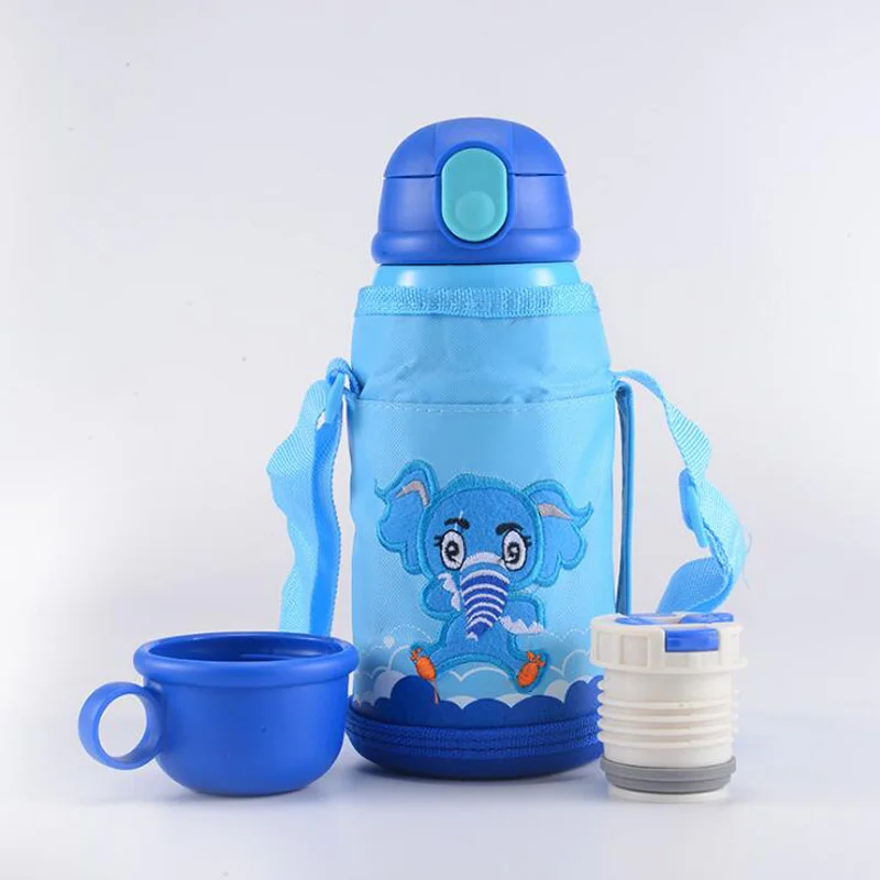 

Cartoon Animal Kids Straw Thermos Bottle for Gift Stainless Steel Portable Baby Insulated Cup Outdoor Travel Water Bottle