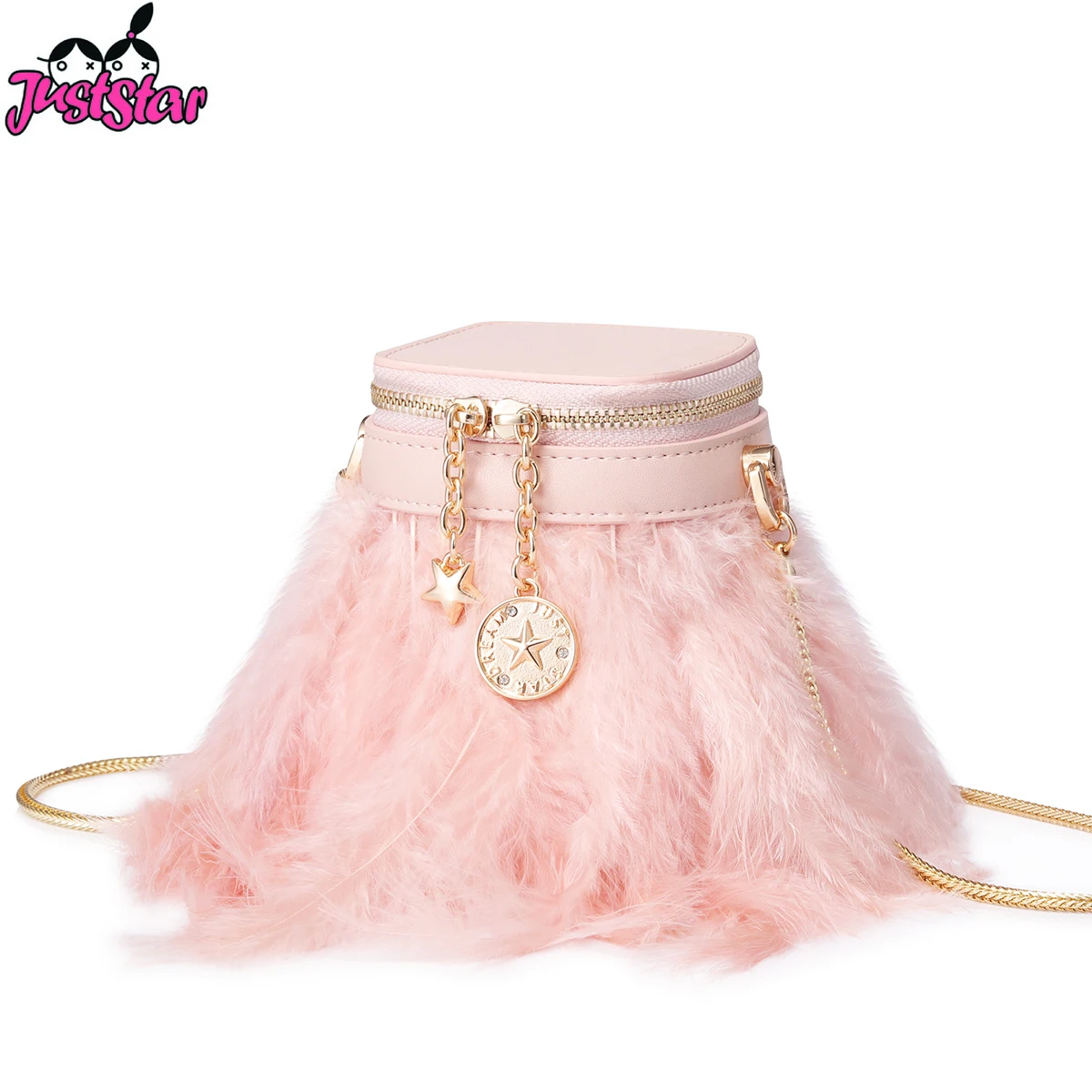 JUST STAR женские мини сумки через плечо модные перья цепи плечо|Сумки с ручками| |