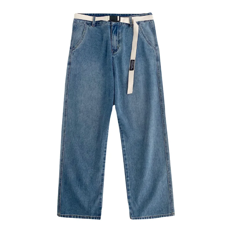 

Jeans Men Straight Casual Streetwear Loose Trousers Blue/Black Mens Wide Leg Harem Pants Spring Autumn Fashion Jeans 2XL-M