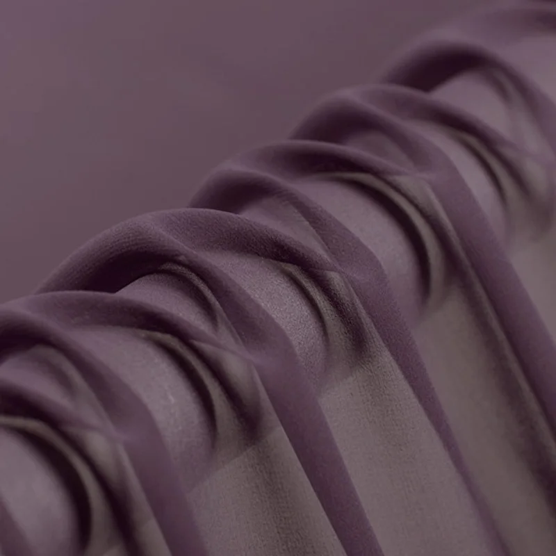 

100% Silk Natural Pure Mulberry 5mm 45"( 114cm ) Soft Pinkish Purple Lady Summer Elegant Silk Chiffon Fashion Clothing Fabric
