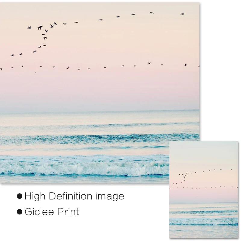 Современное пляжное искусство с принтом океана Настенный декор для спальни