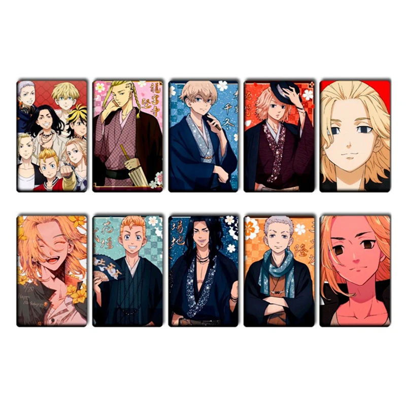 

10Pcs/Set Anime Tokyo Revengers Cartoon Character Card Sticker Photocard HD Lomo Cards Bus Card Postcard For Fans Collection