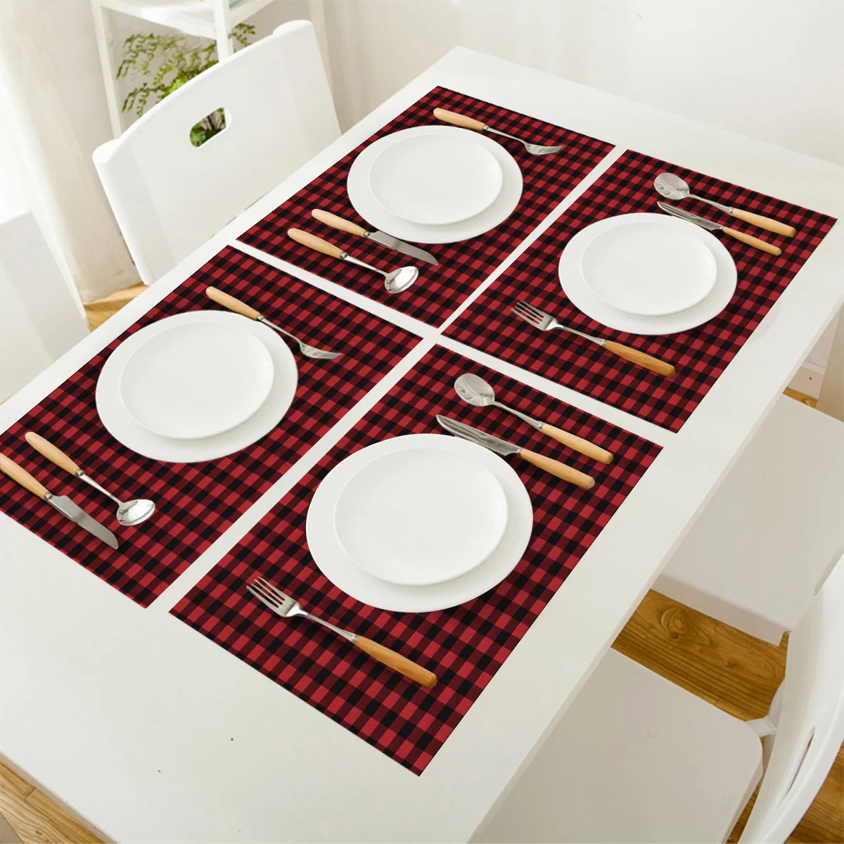 Набор ковриков для стола из хлопка и льна 4/6 шт. | Дом сад