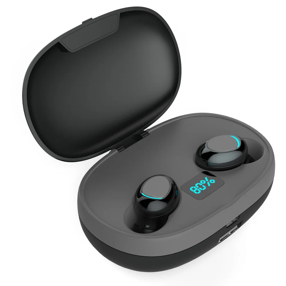 

Sport Noise Reduction Waterproof Mini Wireless Earphones Bass With Microphone Rechargeable In Ear Digital Display