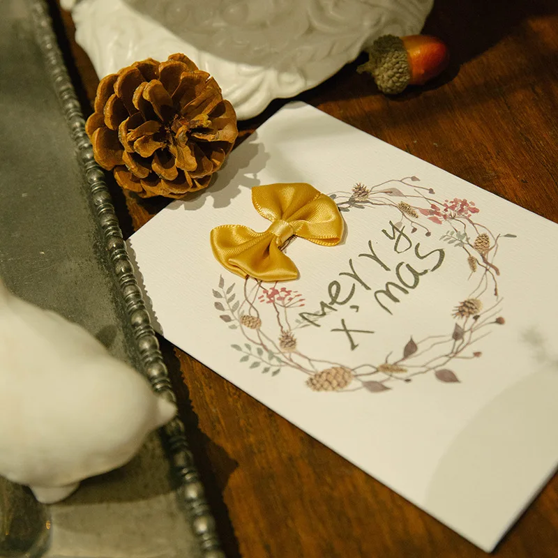 Оптовая продажа 12 штук креативные бумажные открытки с Рождеством складные