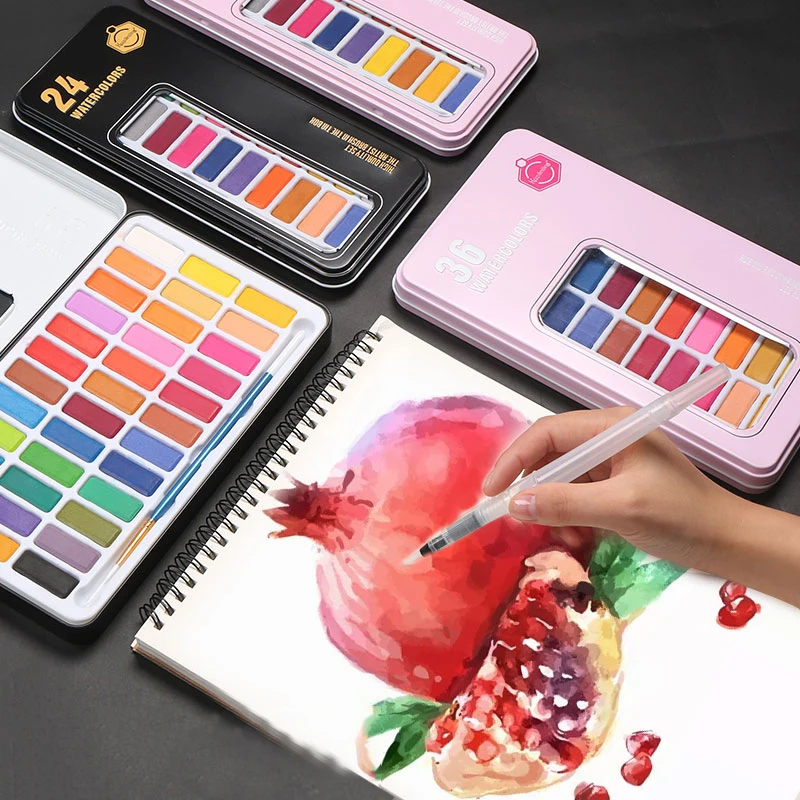 Bgln однотонная Акварельная 24/36 цветная для начинающих ручная роспись акварельная