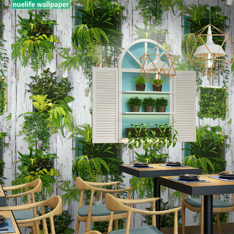 Цветочный узор бонсай обои диван деревенский стиль ресторан бар гостиная