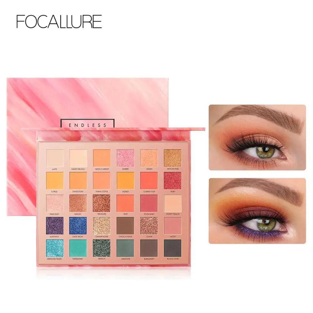 

FOCALLURE 30 colors Glitter eyeshadow palette easy to wear Matte pigmented nude shade Shimmer eye shadow powder