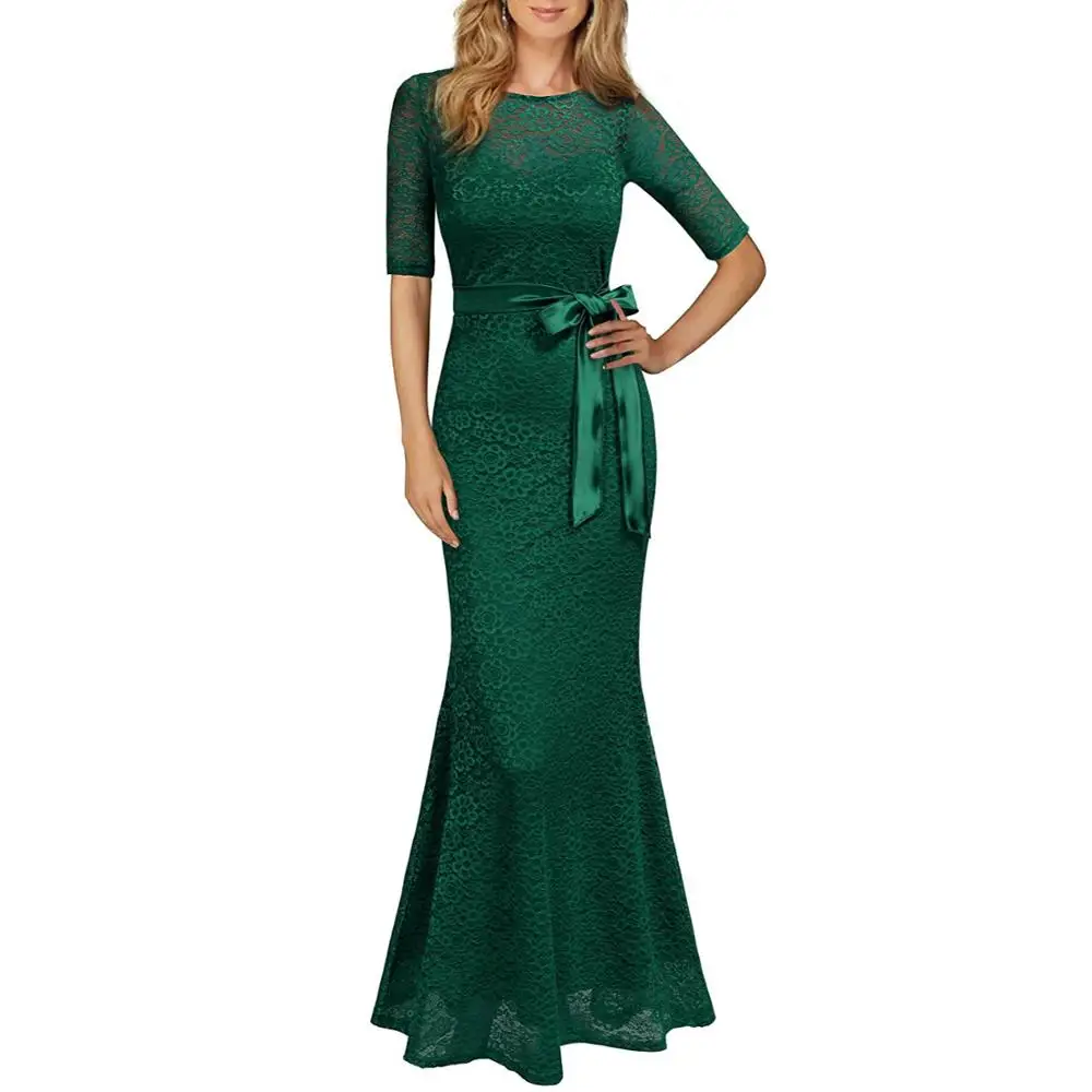 Женские винтажные Цветочные кружевные узкие рукава до локтя пояс Свадебная