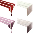 Европа Стразы Настольная дорожка цветочный фланель скатерть кисточкой настольный флаг для Свадебные украшения дома вечерние Современный серый бегун