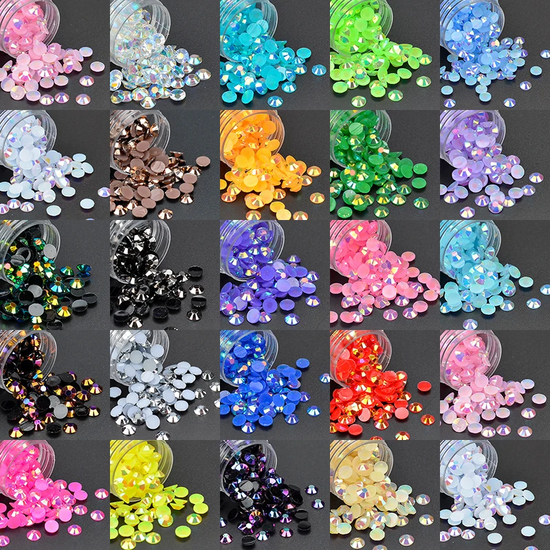 

2 3mm Jelly Pink Flatback Round Rhinestone Glittler Resin Strass Stones Stickers Nail Art Decoration Decor Nail Glue On Crystal